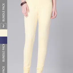 Dollar Missy Women Pack Of 2 Mid Rise Slim-Fit Churidar Length Leggings-image-70