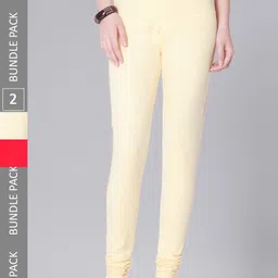 Dollar Missy Women Pack Of 2 Mid Rise Slim-Fit Churidar Length Leggings-image-82