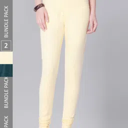 Dollar Missy Women Pack Of 2 Mid Rise Slim-Fit Churidar Length Leggings-image-95