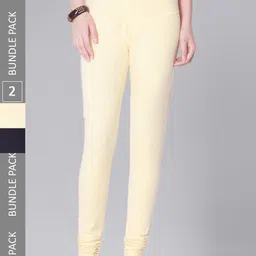 Dollar Missy Women Pack Of 2 Mid Rise Slim-Fit Churidar Length Leggings-image-89