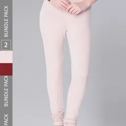 Dollar Missy Women Pack Of 2 Mid Rise Slim-Fit Churidar Length Leggings-image-74