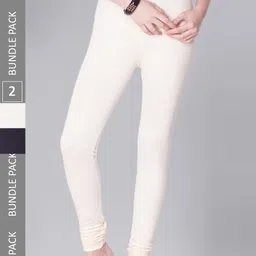 Dollar Missy Women Pack Of 2 Mid Rise Slim-Fit Churidar Length Leggings-image-64