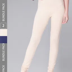 Dollar Missy Women Pack Of 2 Mid Rise Slim Fit Churidar Length Leggings-image-75