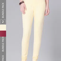 Dollar Missy Women Pack Of 2 Mid Rise Slim-Fit Churidar Length Leggings-image-86