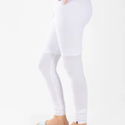 indian flower Girls White Solid Leggings image 5