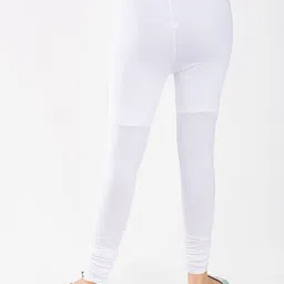 indian flower Girls White Solid Leggings image 2