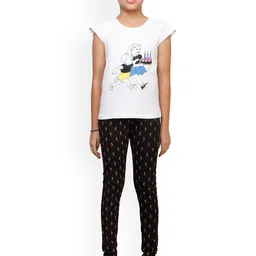 IndiWeaves Girls Pack Of 4 Printed Pure Cotton Ankle Length Leggings image 3