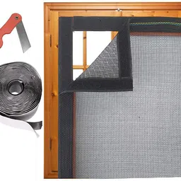 buyagain HDPE - High Density Poly Ethylene Infants Washable Mosquito net for Windows Fiberglass 5X6 FT BLACK WINDOW MOSQUITO NET Adhesive Hook & Normal Loop with Stitched to Net Black Color Mosquito Net-picture-24