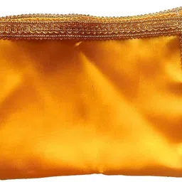 kam home Yellow Color (Size 24" x 20" inch Puja Aasan Cloth for God Chowki| Puja Asan Kapda | Satin Altar Cloth mat for mandir, Temple and Pooja Decoration (Pack of 1) Altar Cloth-picture-17