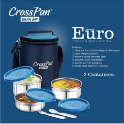 crosspan Stainless Steel Lunch Box 3 Containers Lunch Box image 2