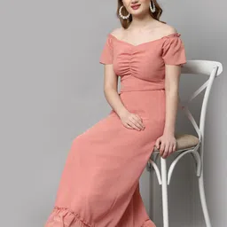 aayu Women Maxi Pink Full Length Dress image 4