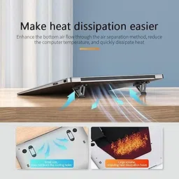 Amulakh Mini Laptop Stand Portable Laptop Stand for Desk Invisible Laptop Holder Stand Laptop Stand Bracket Support Notebook Accessories MacBook Mini Foldable Holder Laptop Stand image 3