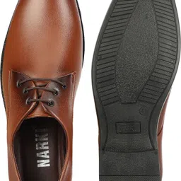 narki Synthetic Leather Burgundy Textured Horsebit Formal shoes Derby For Men image 5