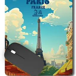 The Desi Monk Paris France Anti Skid Mouse Pad for Laptops and Computers Non Slip Base Mousepad-picture-15