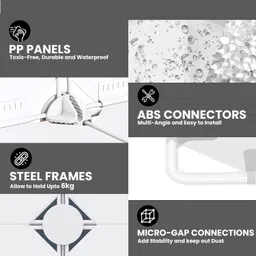 etoly 6-Door 8-Shelf Plastic almirah for kids, almirah of clothes ,cupboard clothes PC Collapsible Wardrobe image 5