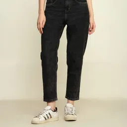 zayla Women Loose Fit High Rise Black Jeans-picture-21