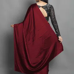 villagius Solid/Plain Bollywood Silk Blend, Satin Saree image 2