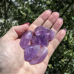 cfc Natural Amethyst Tumbled Stones Polished Oval, Round, Square Crystal Stone image 4