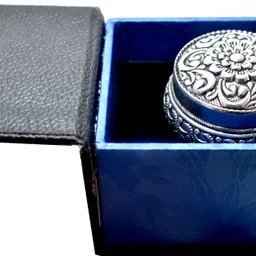 kmj Pure Silver sindoor Box/dani with antique work for Women, kumkum Box Decorative Showpiece-3 cm image 5
