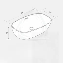 delta Big size Premium Designer Ceramic Wash basin(.08) (24*15*5)(M.08) Table Top Basin image 5