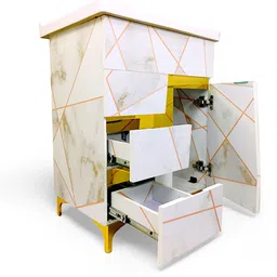 bobbyexport Gold premium 24 inch freestanding Vanity with washbasin premium texture design three draws Table Top Basin image 2