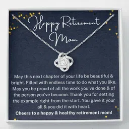 rakva Gift Mom Necklace, Mom Retirement Necklace, Retirement Mom, Retiring Mother Rhodium Cubic Zirconia Sterling Silver Pendant Set-picture-24