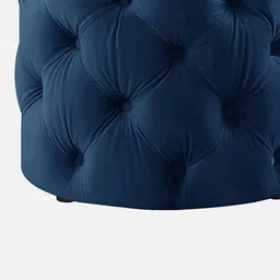 nestroots Tweaked Velvet Pouffe In Blue Colour image 5