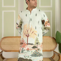 lemonx Men Cotton Rayon Kurta Pyjama Set image 4