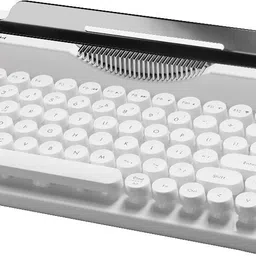 xech Typewriter Wireless Keyboard Retro Vintage Design with Round Keycaps 2.4G Wireless, Bluetooth Tenkeyless Multi-device Keyboard Compatible with Desktop, Laptop, Mac, iPad, Tablet-picture-15