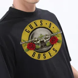 gun n foses x royal stance Men Printed Round Neck Cotton Blend Black T-Shirt image 5