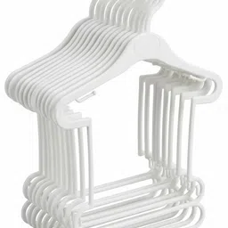 wilbex 10Pc KIDS PREMIUM WHITE HANGER Plastic Shirt Pack of 10 Hangers For Shirt-picture-46