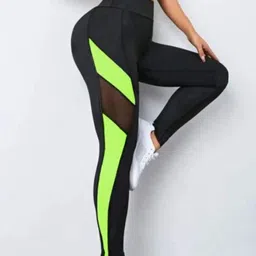 kgn hub Color Block Women Black, Green Tights-picture-19