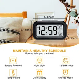 omkarzone Digital Black Clock image 2