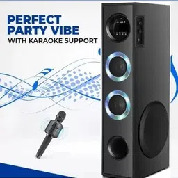 liluns yui-76rful Bass-built subwoofers, Made in India 100 W Bluetooth Tower Speaker image 4