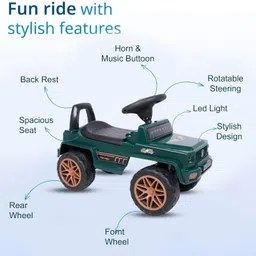 panda creation G-Wagon Manual Push Car With Front Light Music And Back Rest Car Non Battery Operated Ride On image 4