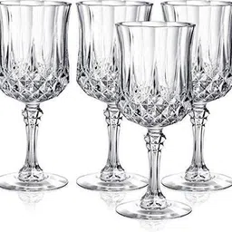 convoke (Pack of 4) Engraved Wine/Cocktail/Martini Glasses Crystal Clear Glasses Set of 4 - 230ml Glass Set Water/Juice Glass-picture-22