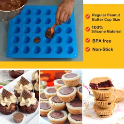 hussain mart Silicone Fondant & Gum paste Mould Skytail 2 Pack Peanut Butter Cup & Rectangle Chocolate Candy Molds Caramel Truffles Mold for Protien Bar Fat Bombs Keto Snacks Whiskey Ice Cube Tray Cake Brownie Pralines Gummy Jelly Molds image 4