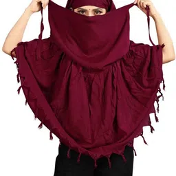 Solid Cotton Blend Women Maroon Scarf-image-56