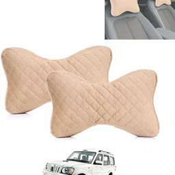 Beige Memory Foam Car Pillow Cushion for Mahindra-image-65