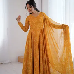 a a italiya Printed Georgette Stitched Anarkali Gown image 3