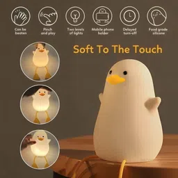 trust ware Silicone Duck Night Lamp Touch-Control LED Light | Color-Changing Safe for Kid Night Lamp image 4