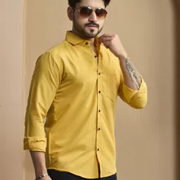 stoneberg Men Slim Fit Solid Spread Collar Formal Shirt image 3