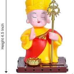 jet Solar Buddha Figurine with Nodding Head – Perfect for Gifts & Decoration Decorative Showpiece - 3 cm image 2