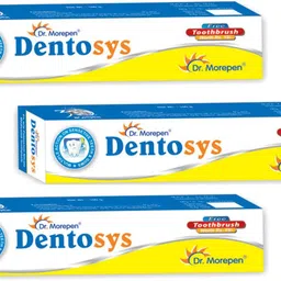 new d e n t o s y s toothpaste with toothbrush inside free (pack of 3 *100g) Toothpaste-image-22