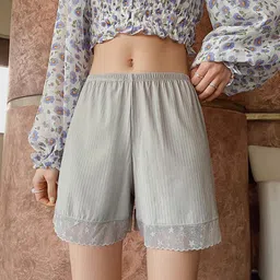 quickmove Solid Women Grey Regular Shorts image 3