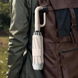 ashandroh Umbrella With Carabiner Handle, Portable Reverse Folding, Wind Proof Umbrella image 3