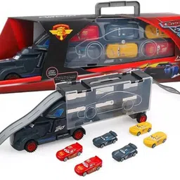 dikuji enterprise Container Truck Ramp Transporter Storage Parking Truck with 6 Metal Car-picture-23