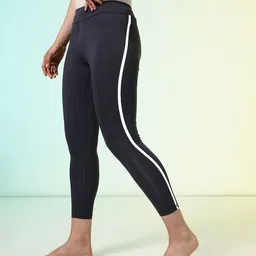 hrx by hrithik roshan Solid Women Black Tights image 3