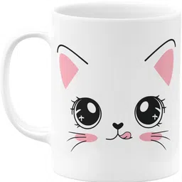 Cute Cat Face Ceramic Ceramic Coffee Mug-image-45