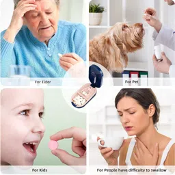 qeeig 1 Portable Pill Box Tablets Cutter, Medicine Organizer Box with Pill Cutter Pill Box image 5